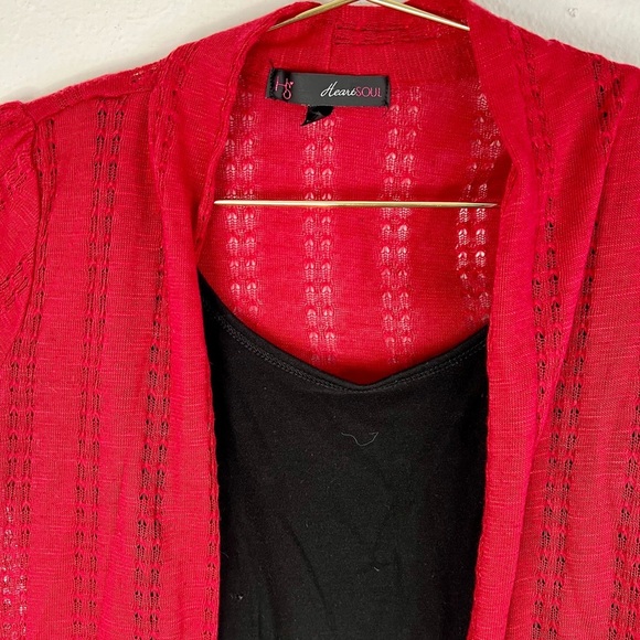 Heart Soul Red & Black Tank Top with Light Over Sweater - Picture 4 of 16